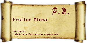 Preller Minna névjegykártya